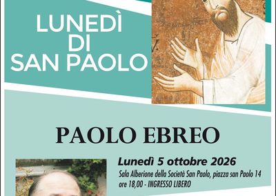 Lunedì di san Paolo 2026-27: Paolo ebreo